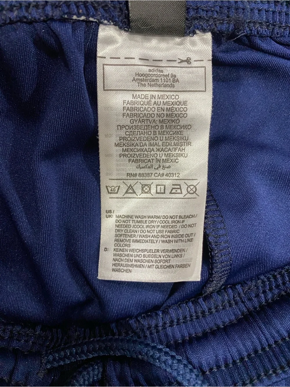 adidas Navy Athletic Shorts with White Side Stripes Unisex Men’s Size XS